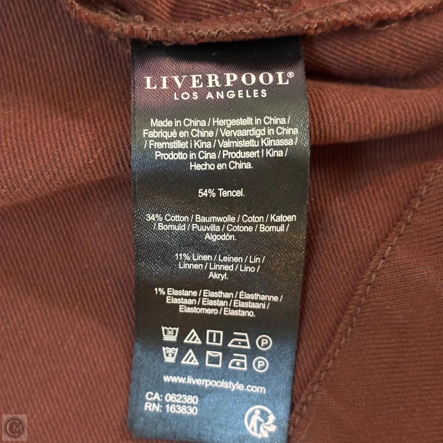 Jacket Shirt By Liverpool In Brown Denim, Size: S