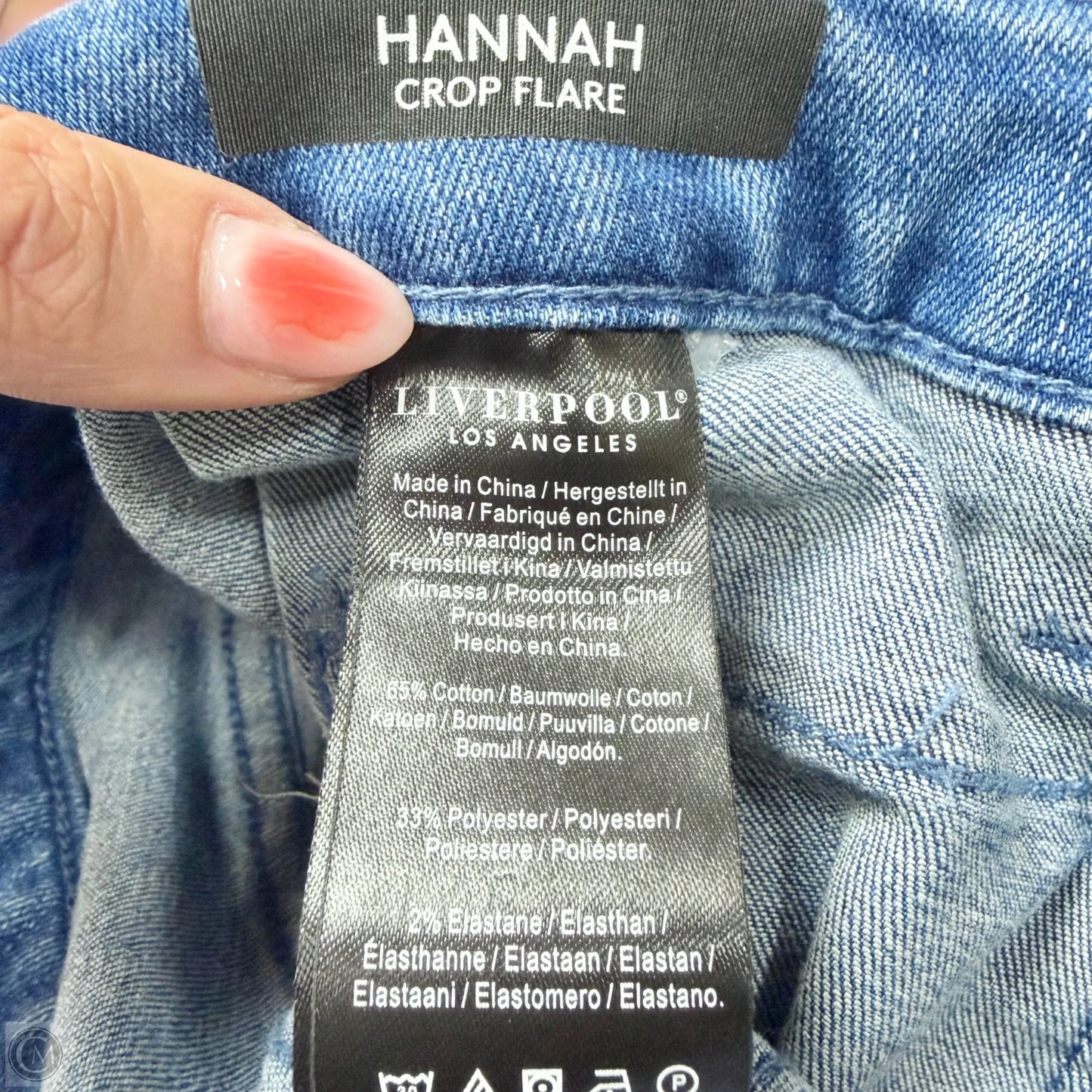 Jeans Cropped By Liverpool In Blue Denim, Size: 8