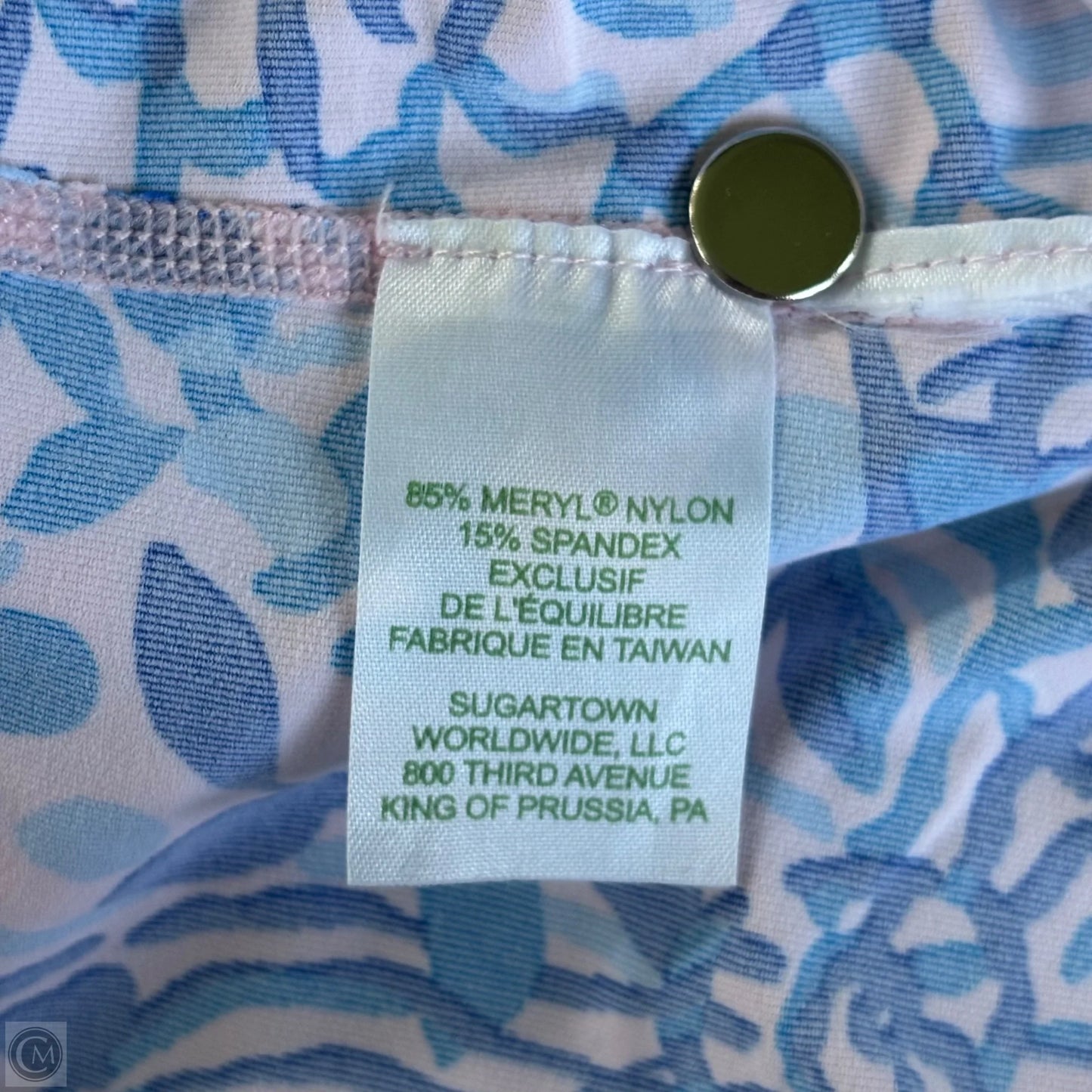 Top Long Sleeve Designer By Lilly Pulitzer In Blue & Pink, Size: M