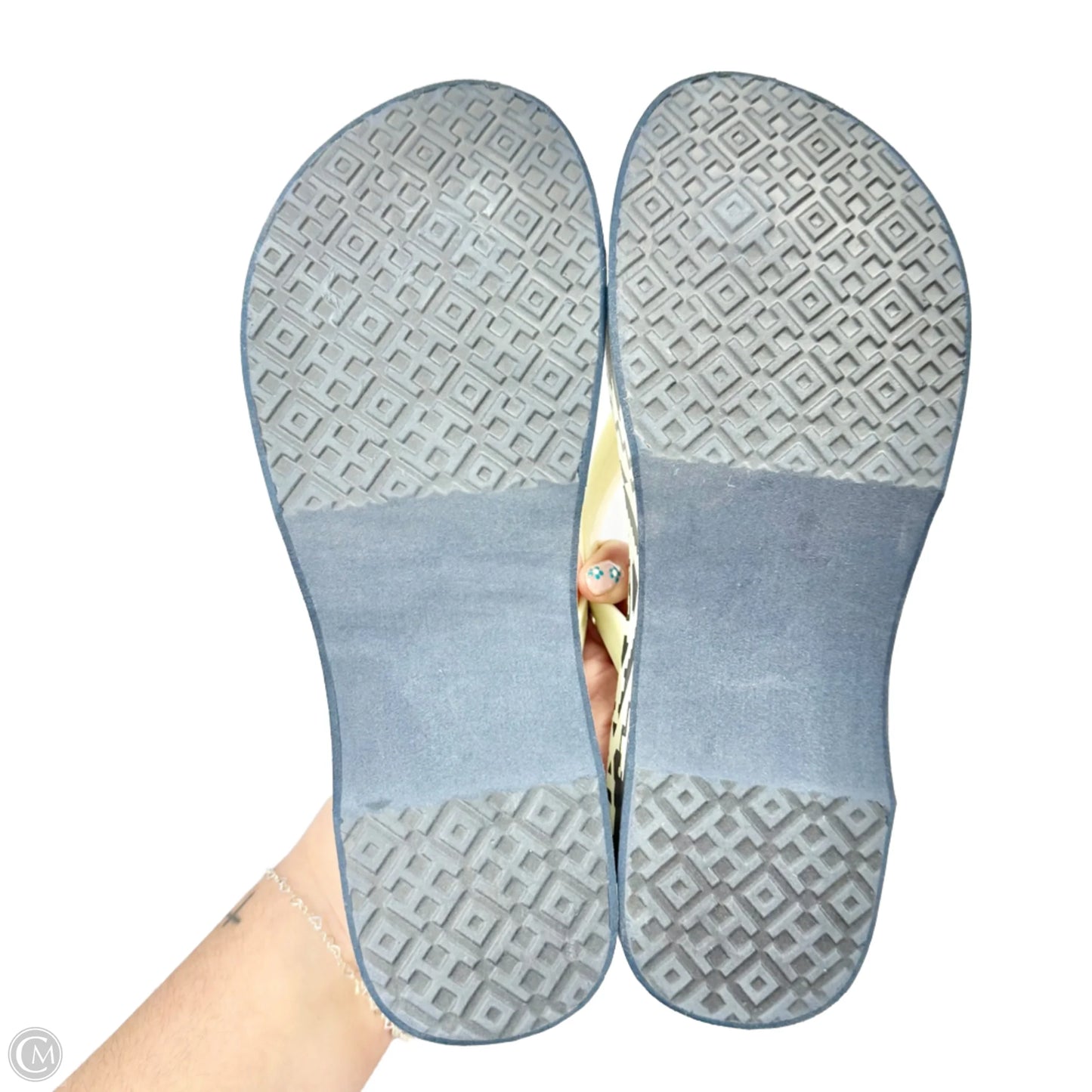 Sandals Designer By Tory Burch In Blue & White, Size: 7