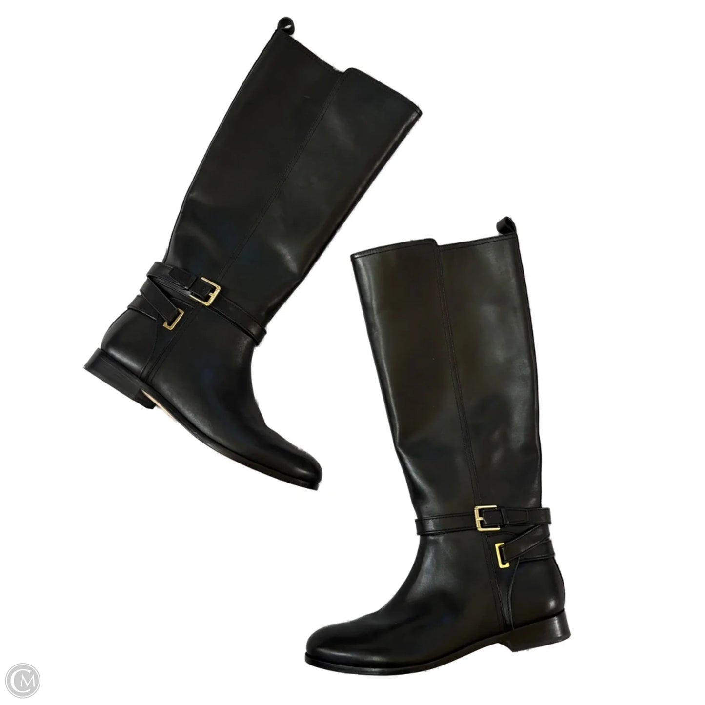 Boots Knee Flats By Lauren By Ralph Lauren In Black, Size: 9