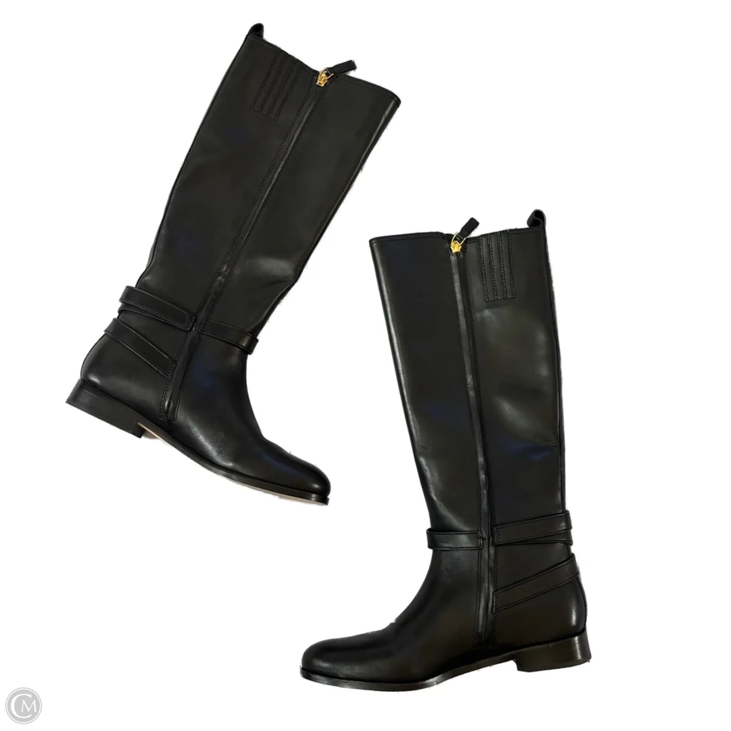 Boots Knee Flats By Lauren By Ralph Lauren In Black, Size: 9