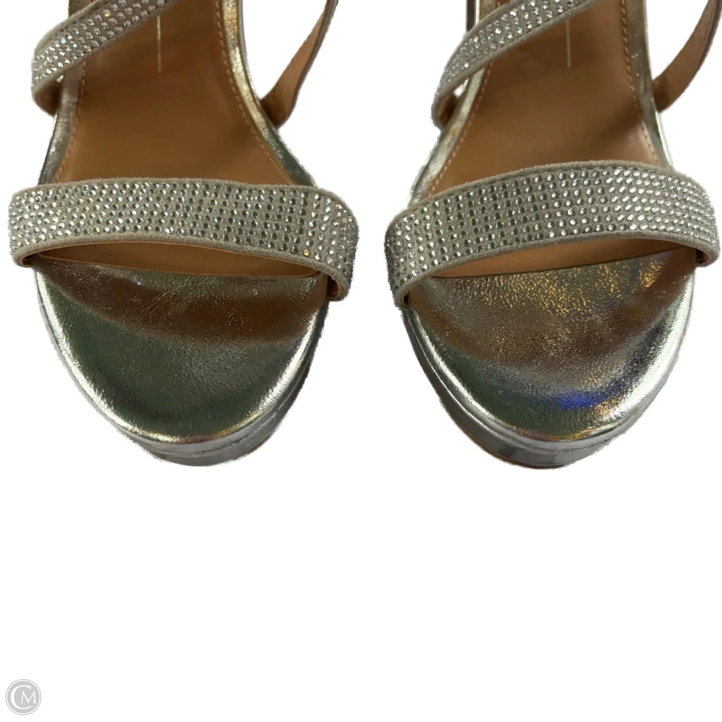 Sandals Heels Block By Report In Silver, Size: 7.5