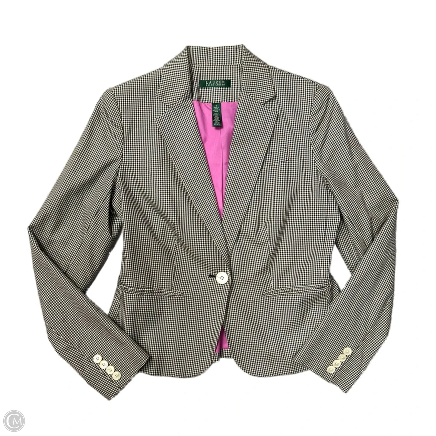 Blazer By Lauren By Ralph Lauren In Black & White, Size: 4