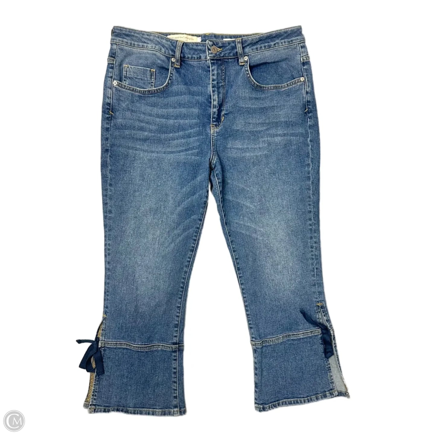 Jeans Cropped By Pilcro In Blue Denim, Size: 14