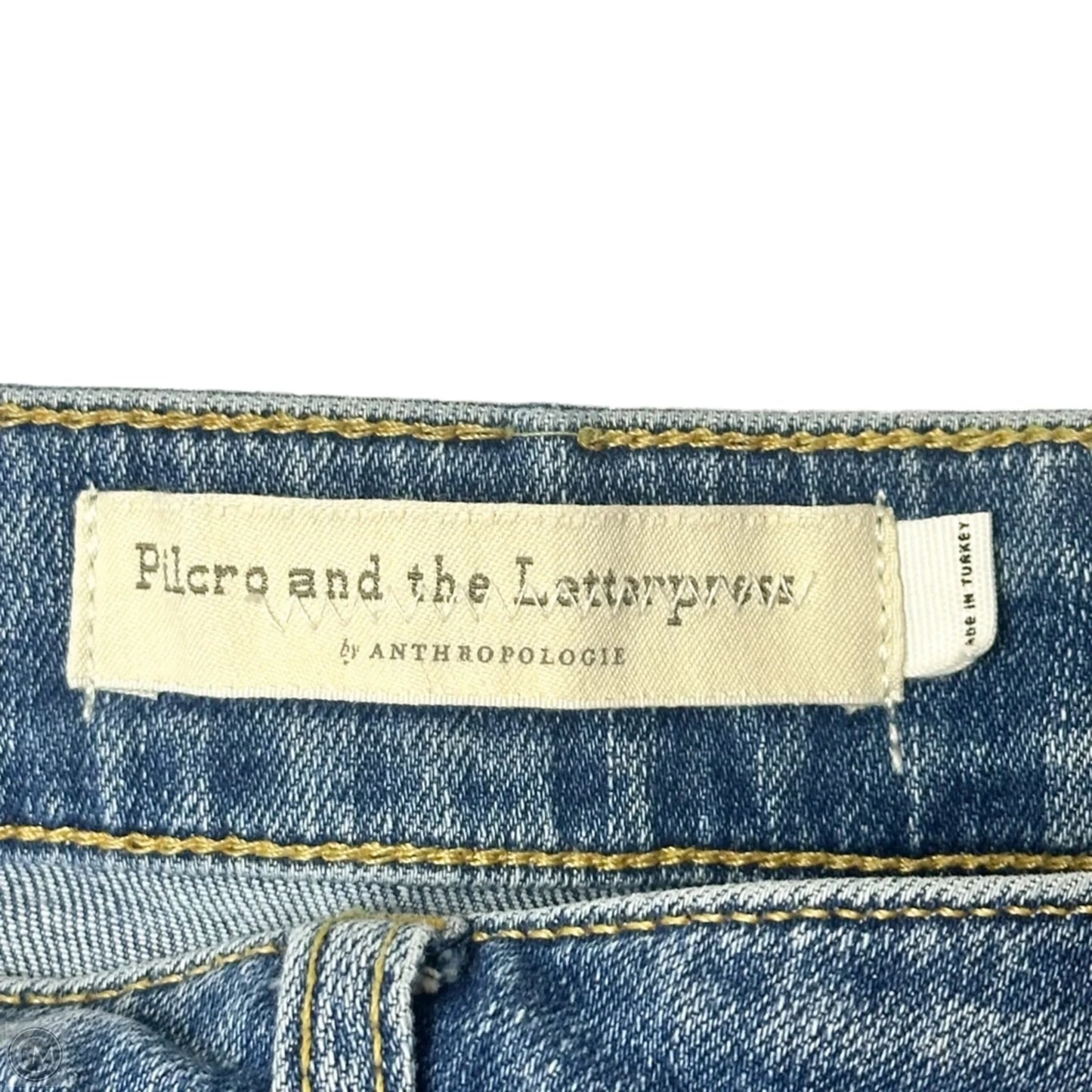 Jeans Cropped By Pilcro In Blue Denim, Size: 14