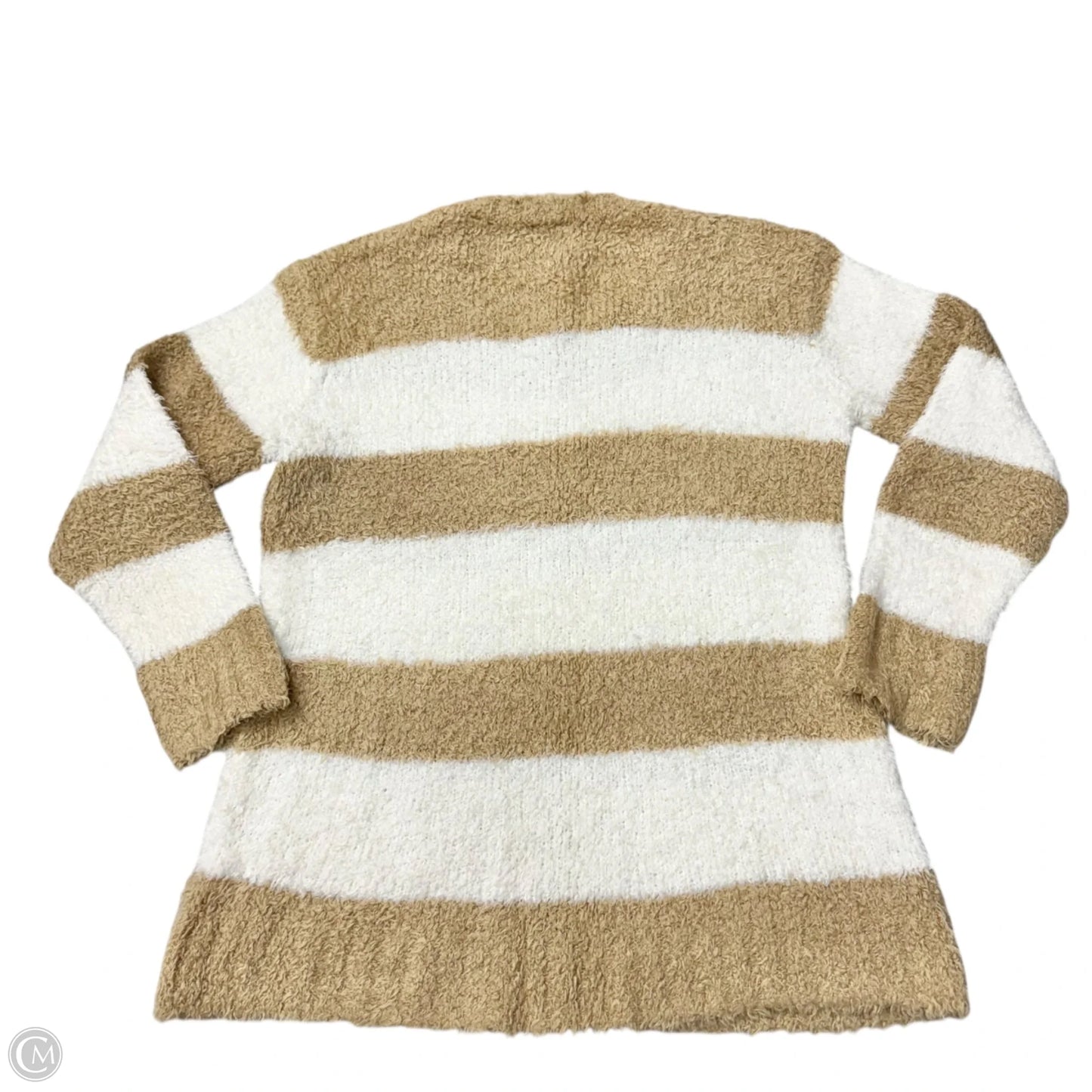 Sweater By Talbots In Cream & Tan, Size: M