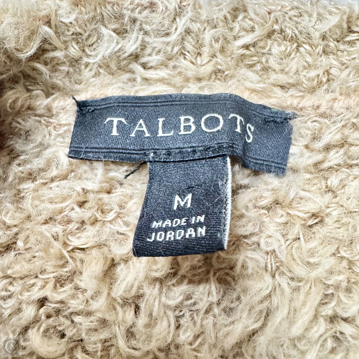 Sweater By Talbots In Cream & Tan, Size: M