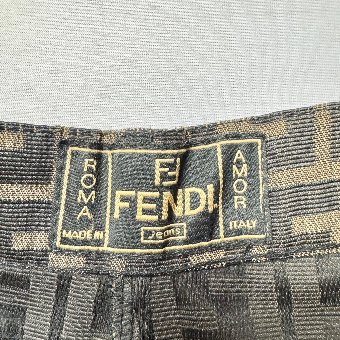 Skirt Luxury Designer By Fendi In Black & Brown, Size: 12