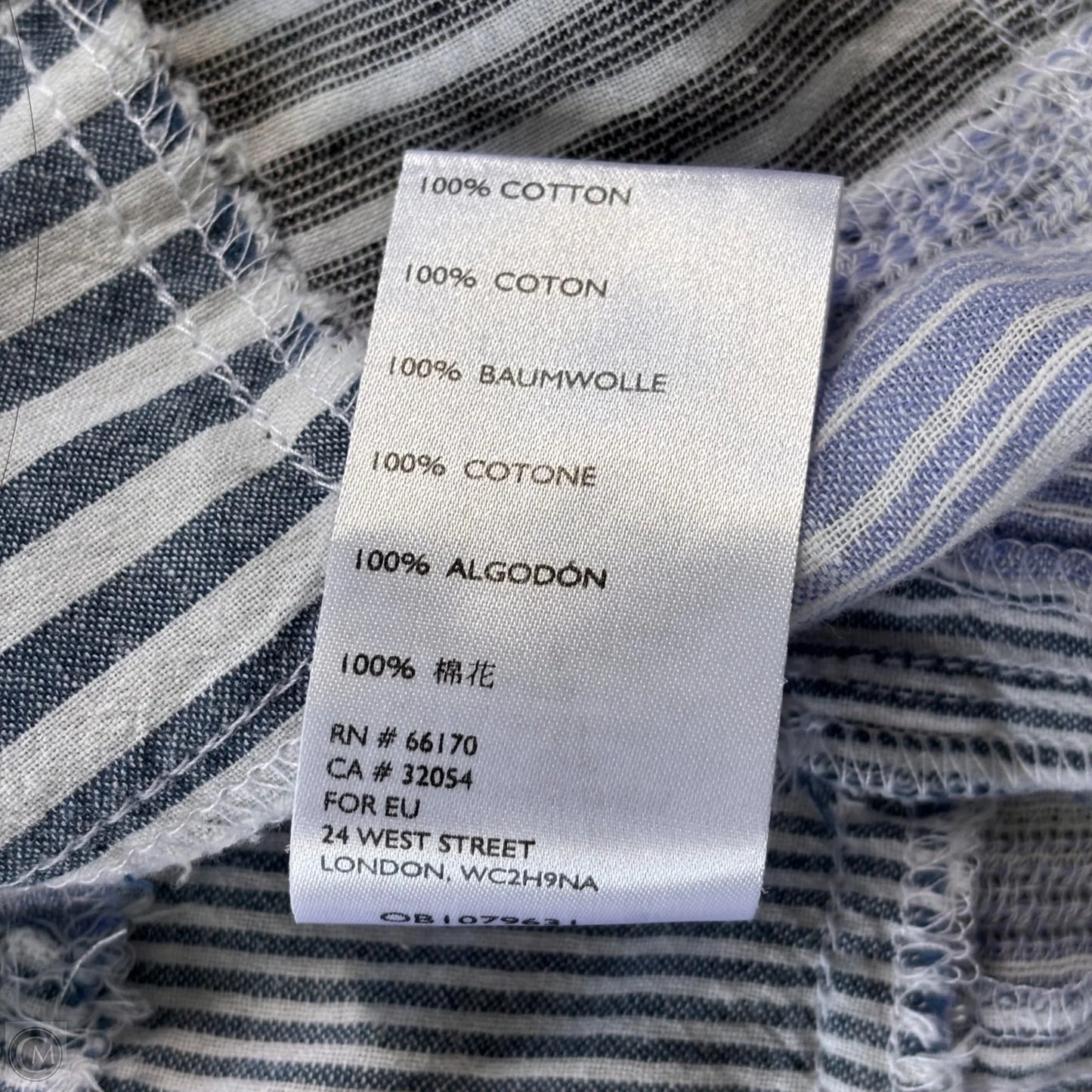 Top Long Sleeve By Maeve In Blue & Grey, Size: S