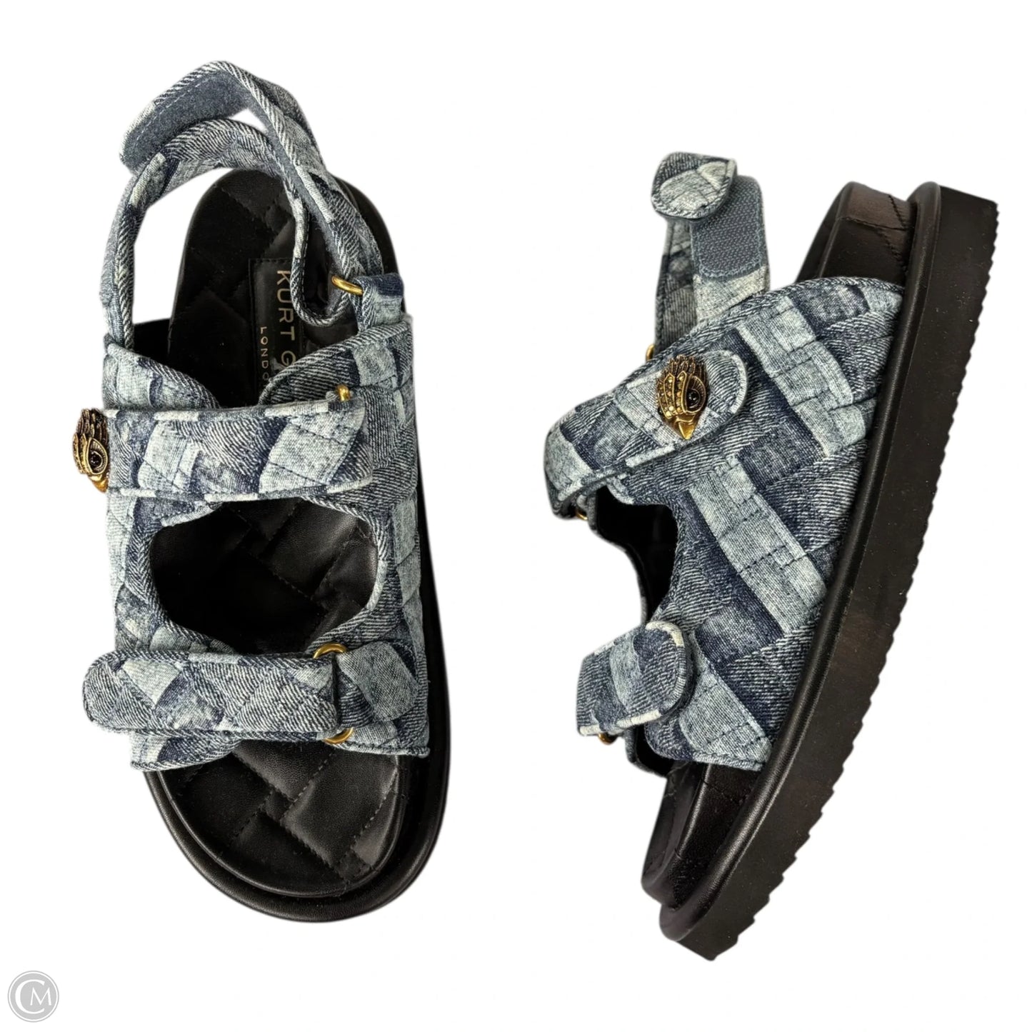 Sandals Designer By Kurt Geiger In Blue Denim, Size: 8