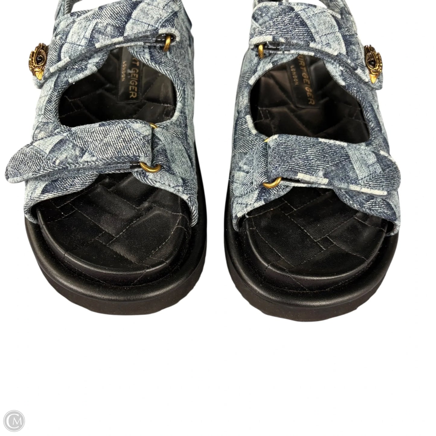 Sandals Designer By Kurt Geiger In Blue Denim, Size: 8