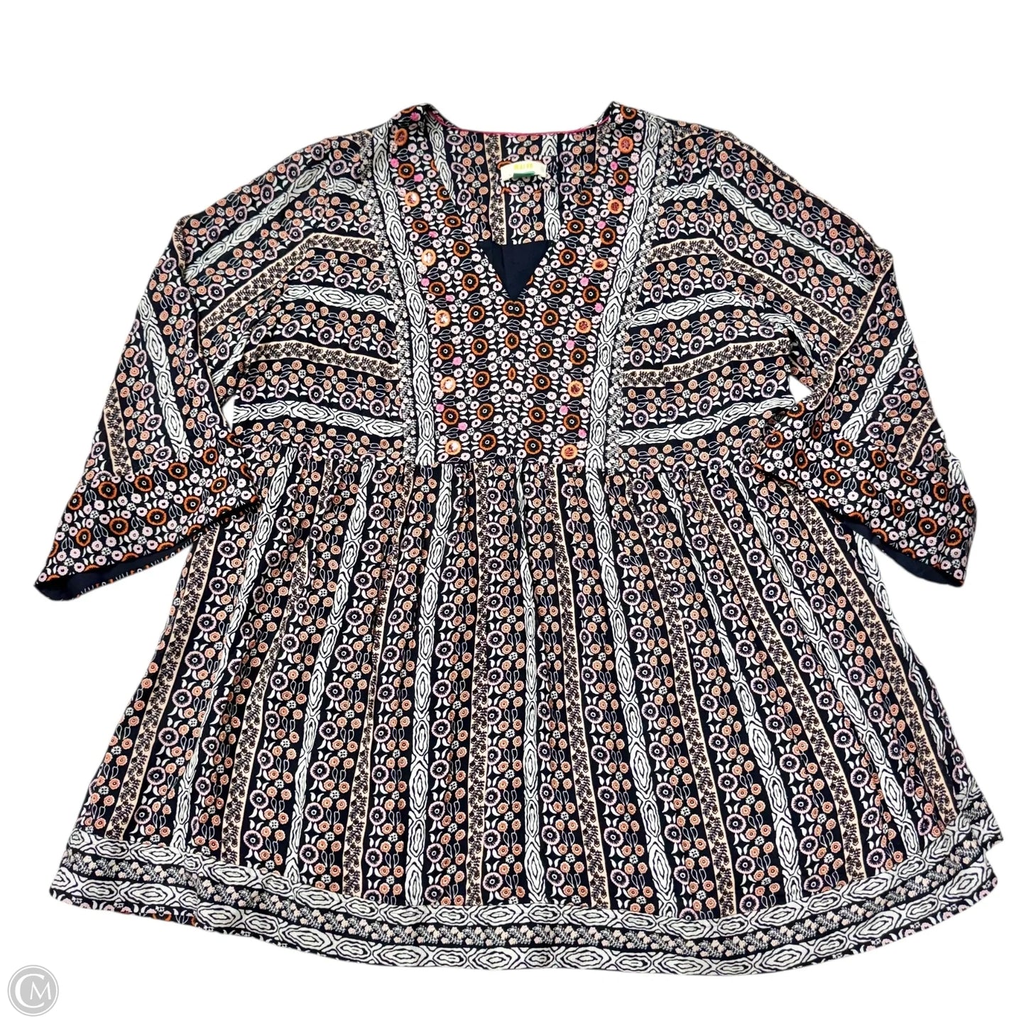 Dress Casual Midi By Maeve In Blue & Pink, Size: 1x
