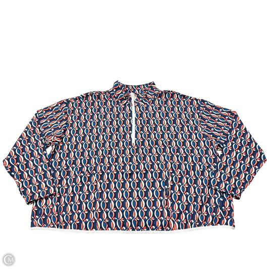 Athletic Jacket By Talbots In Blue & Orange, Size: 3x