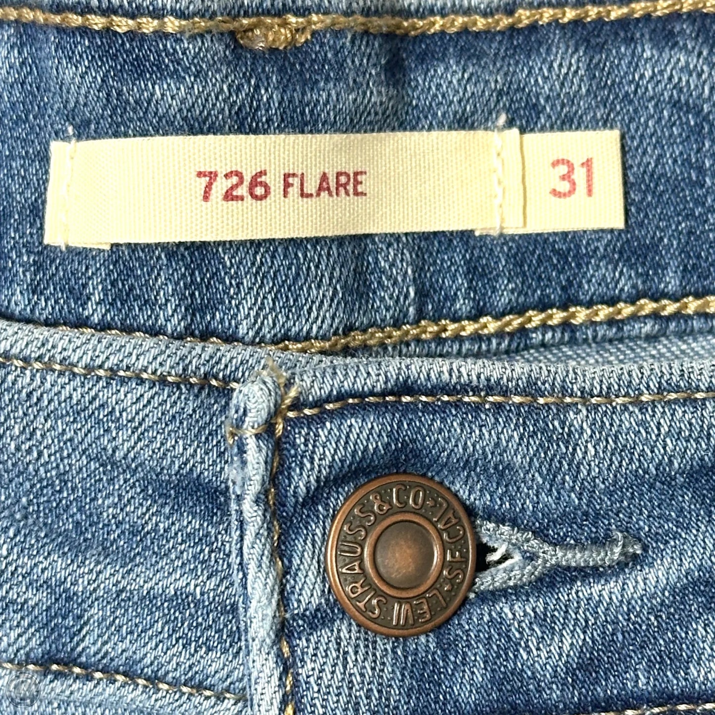 Jeans Flared By Levis In Blue Denim, Size: 12