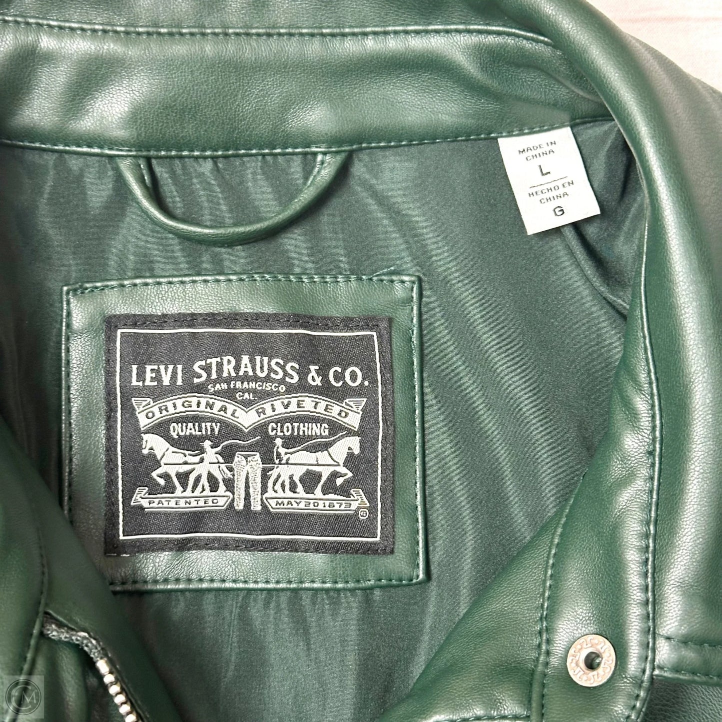 Coat Trench Coat By Levis In Green, Size: L
