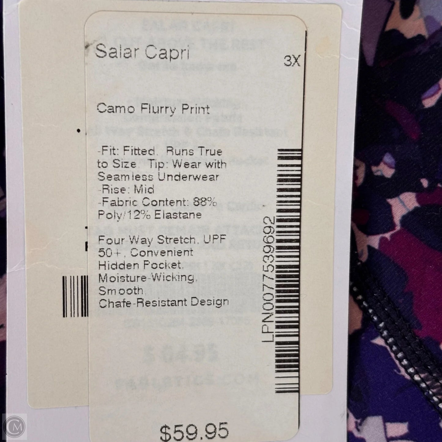 Athletic Capris By Fabletics In Purple, Size: 3x