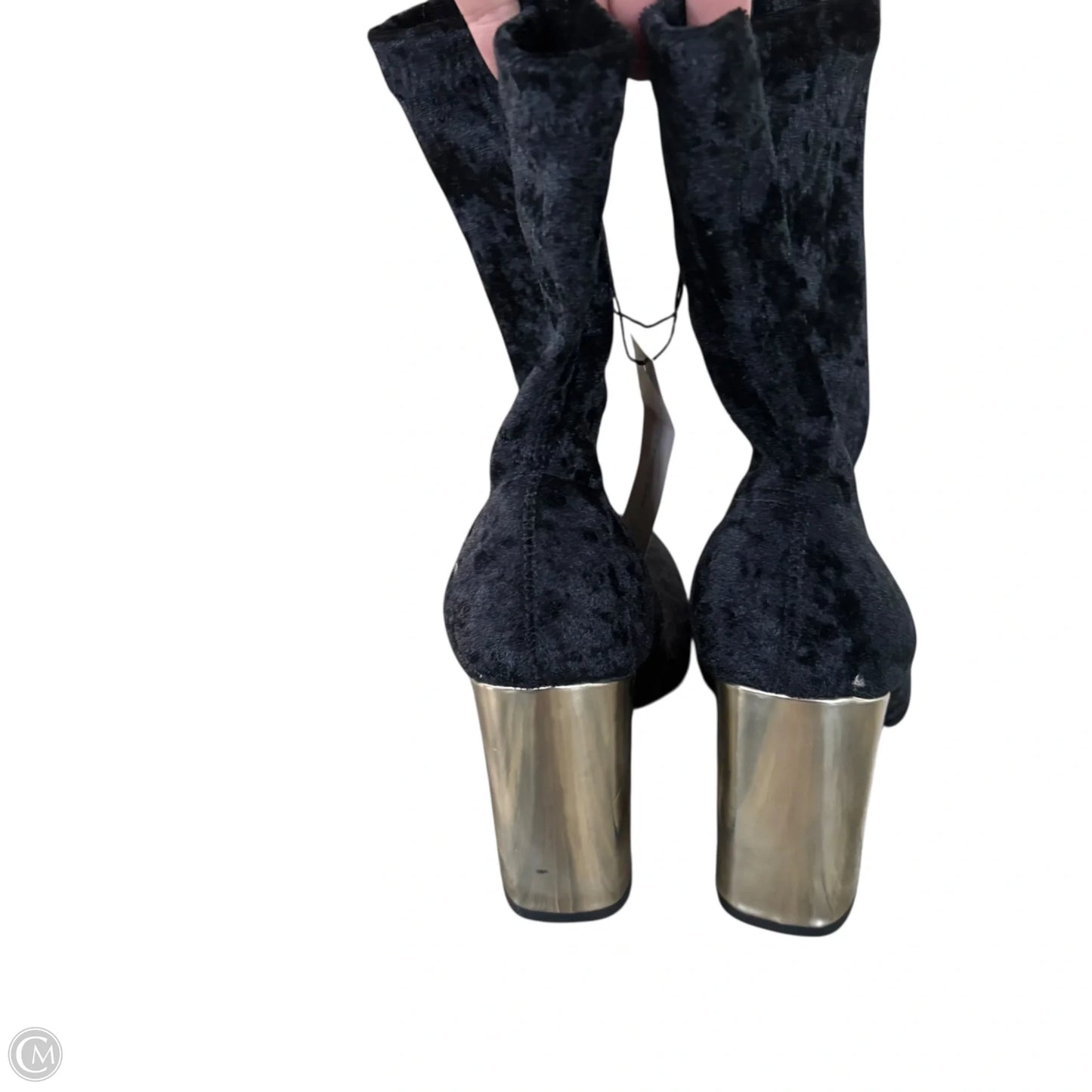 Boots Ankle Heels By New York And Co In Black & Gold, Size: 8