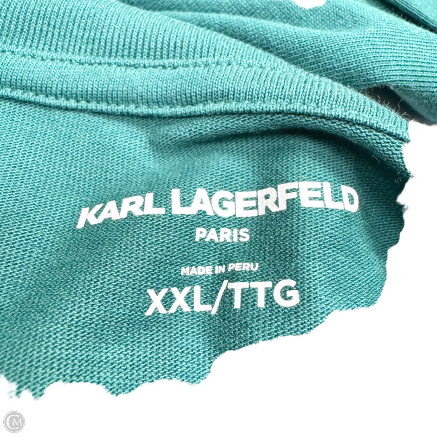 Top Long Sleeve Designer By Karl Lagerfeld In Green, Size: Xxl