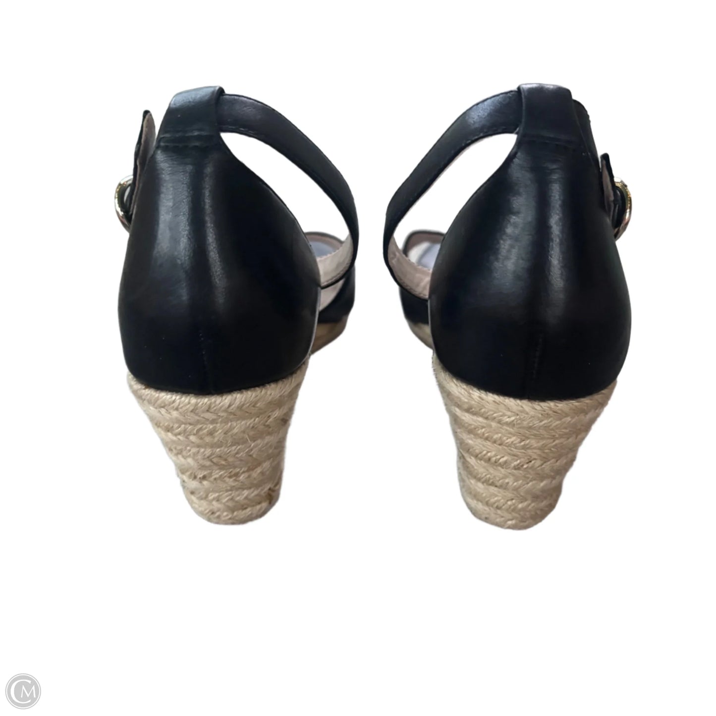 Sandals Heels Wedge By Nine West In Black, Size: 6.5