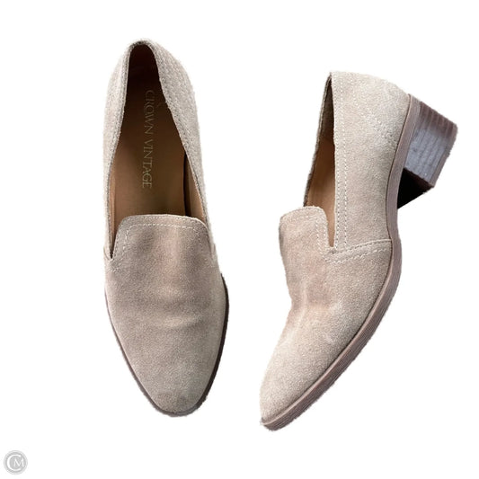 Shoes Heels Block By Crown Vintage In Beige, Size: 7.5
