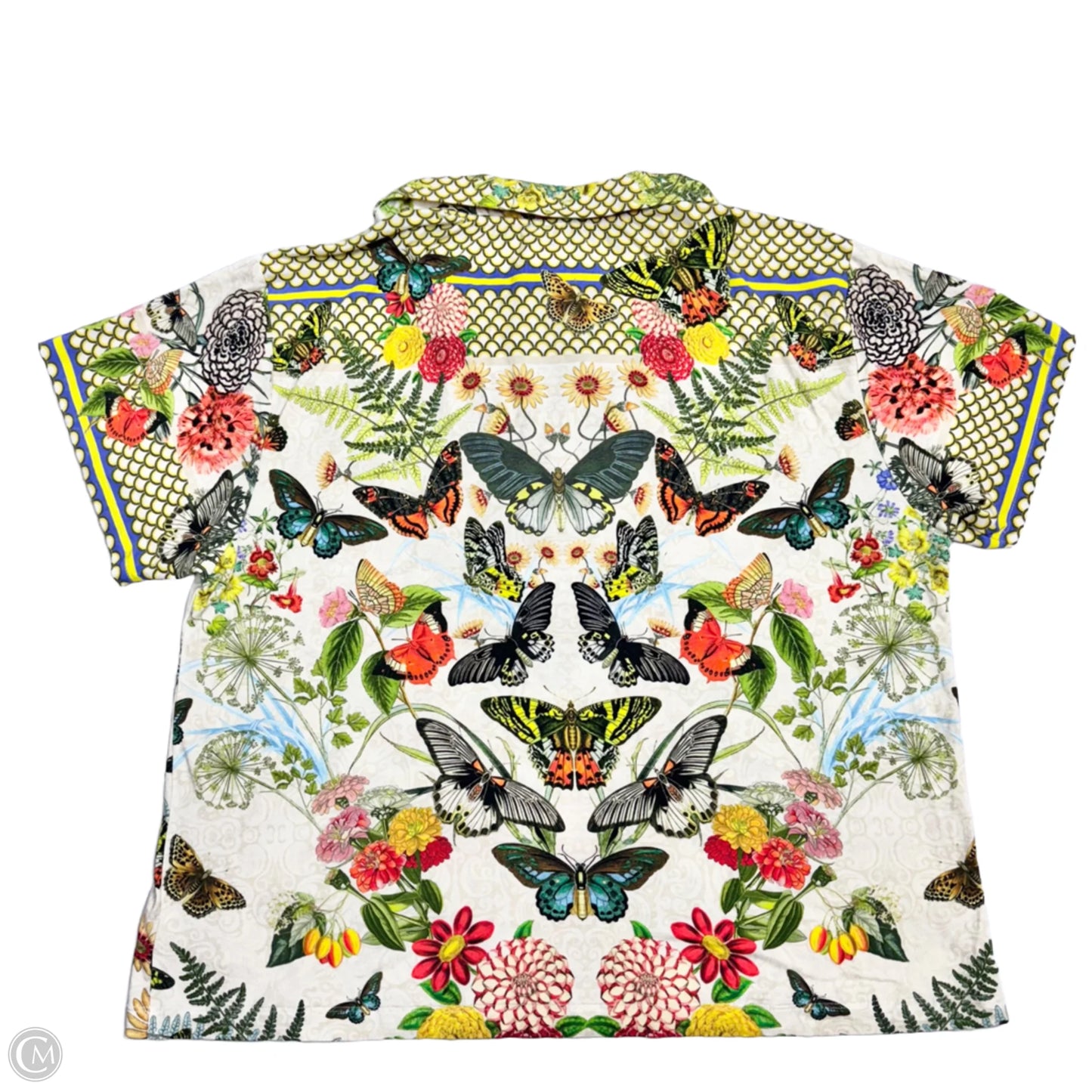 Top Short Sleeve By Johnny Was In Multi-colored, Size: Xl
