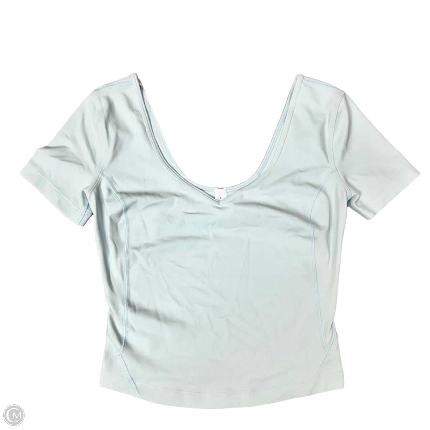Athletic Top Short Sleeve By Lululemon In Blue, Size: Xs