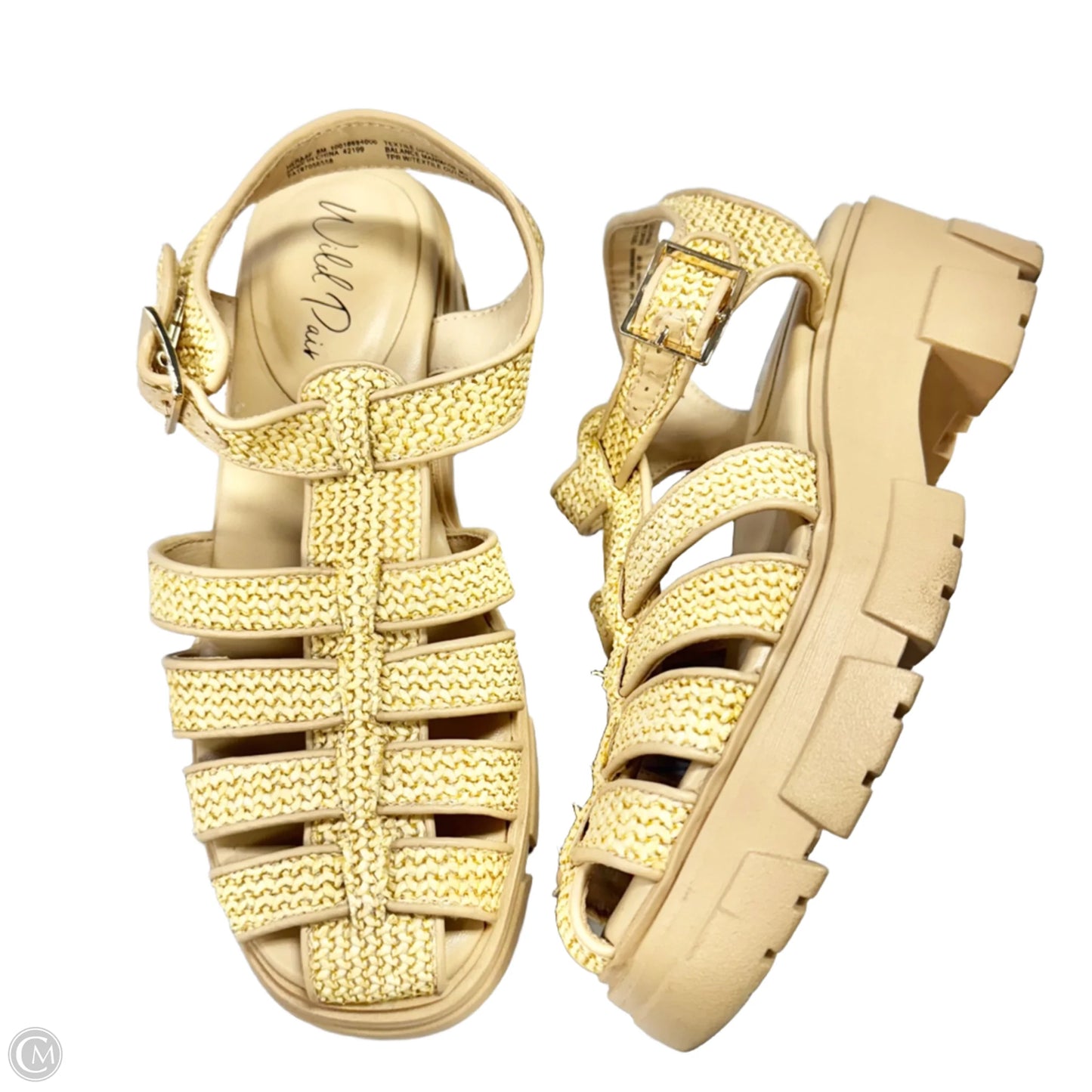 Sandals Heels Platform By Wild Pair In Cream, Size: 8
