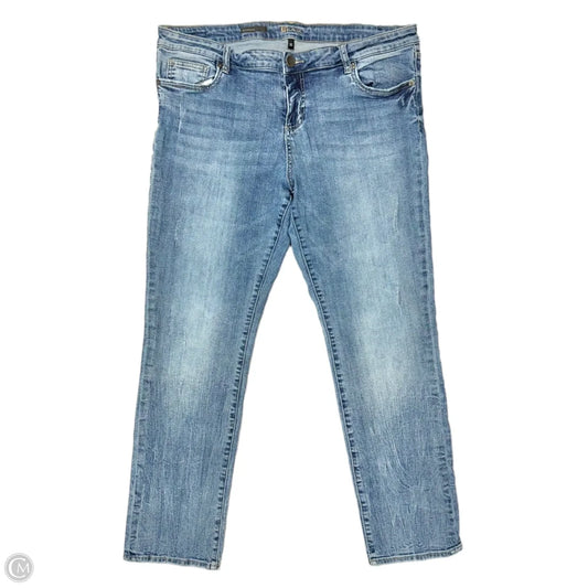 Jeans Straight By Kut In Blue Denim, Size: 16