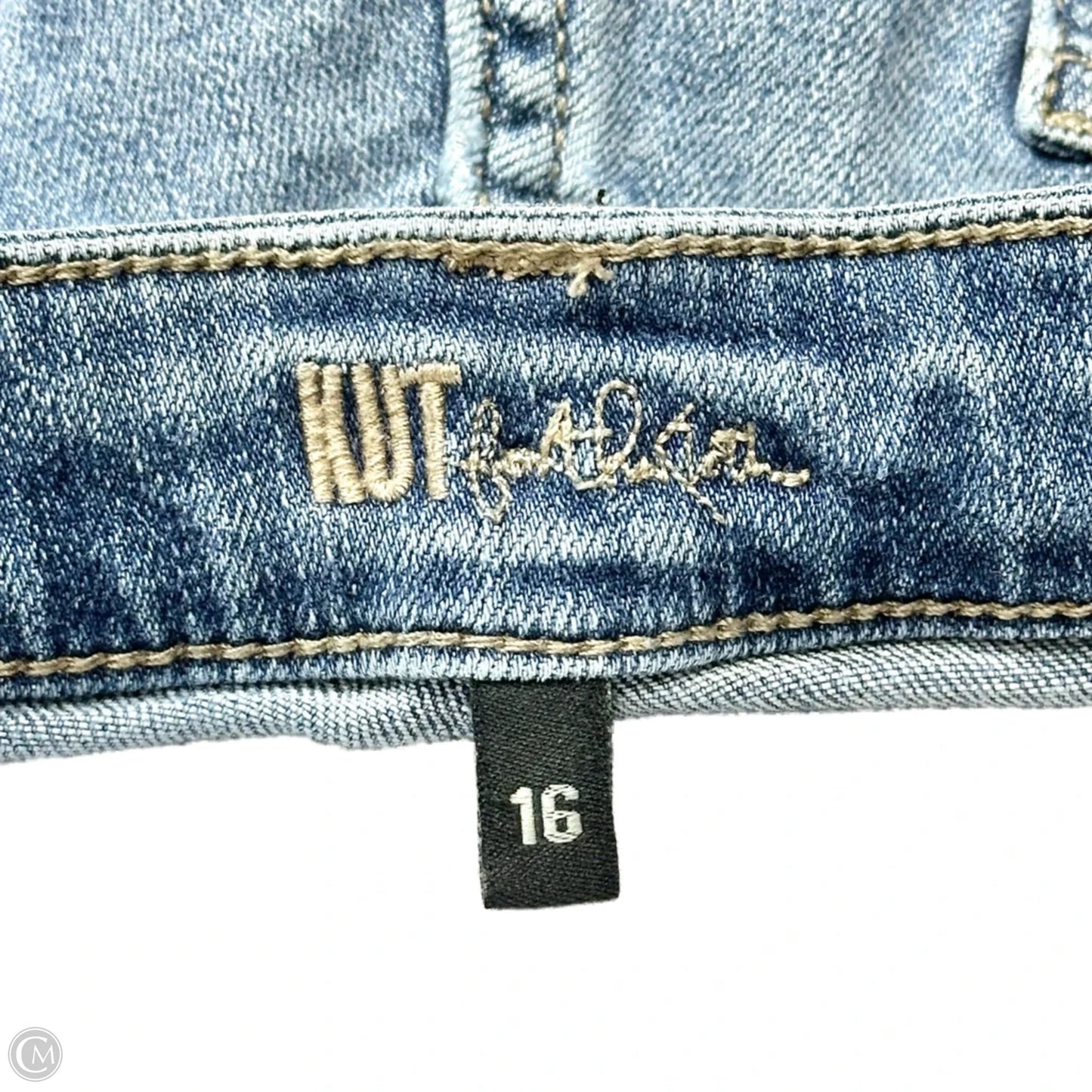 Jeans Straight By Kut In Blue Denim, Size: 16