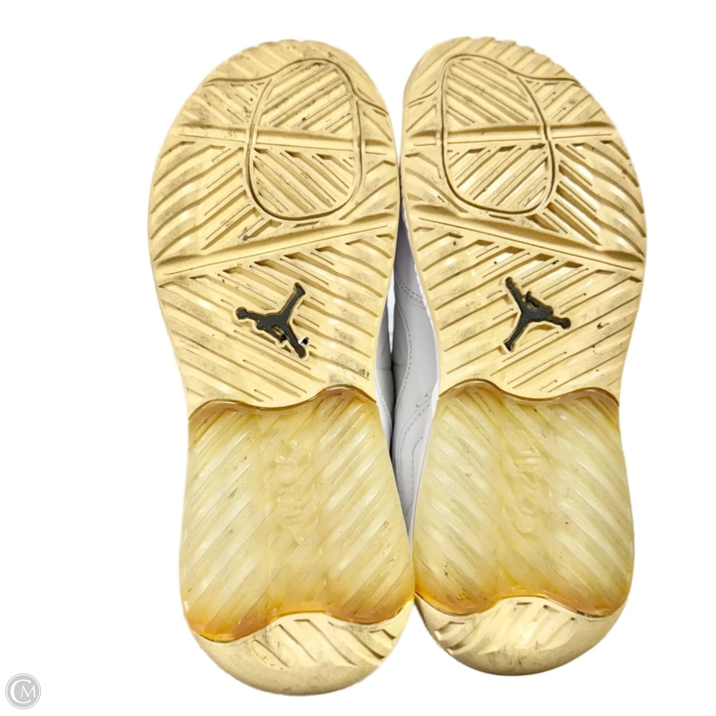 Shoes Luxury Designer By Jordan In White, Size: 9.5