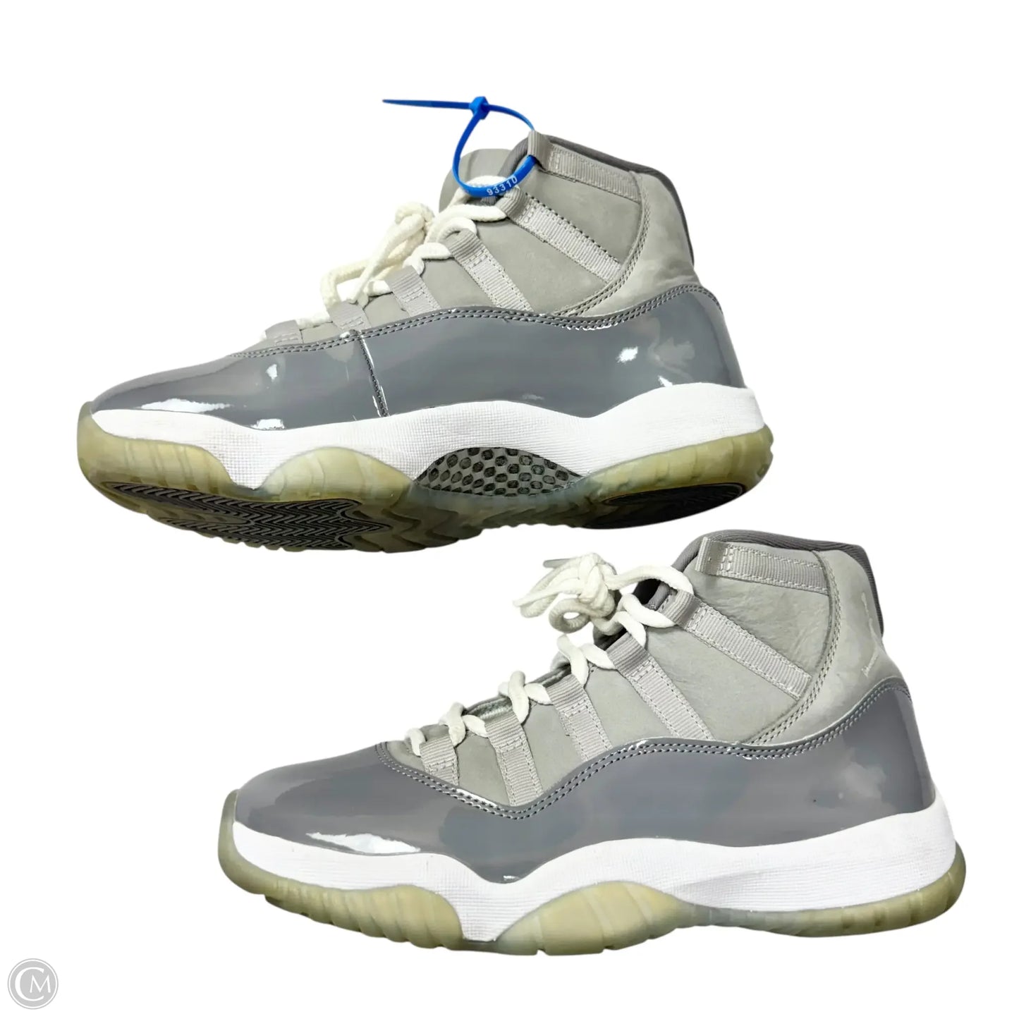Shoes Luxury Designer By Jordan In Grey, Size: 9.5