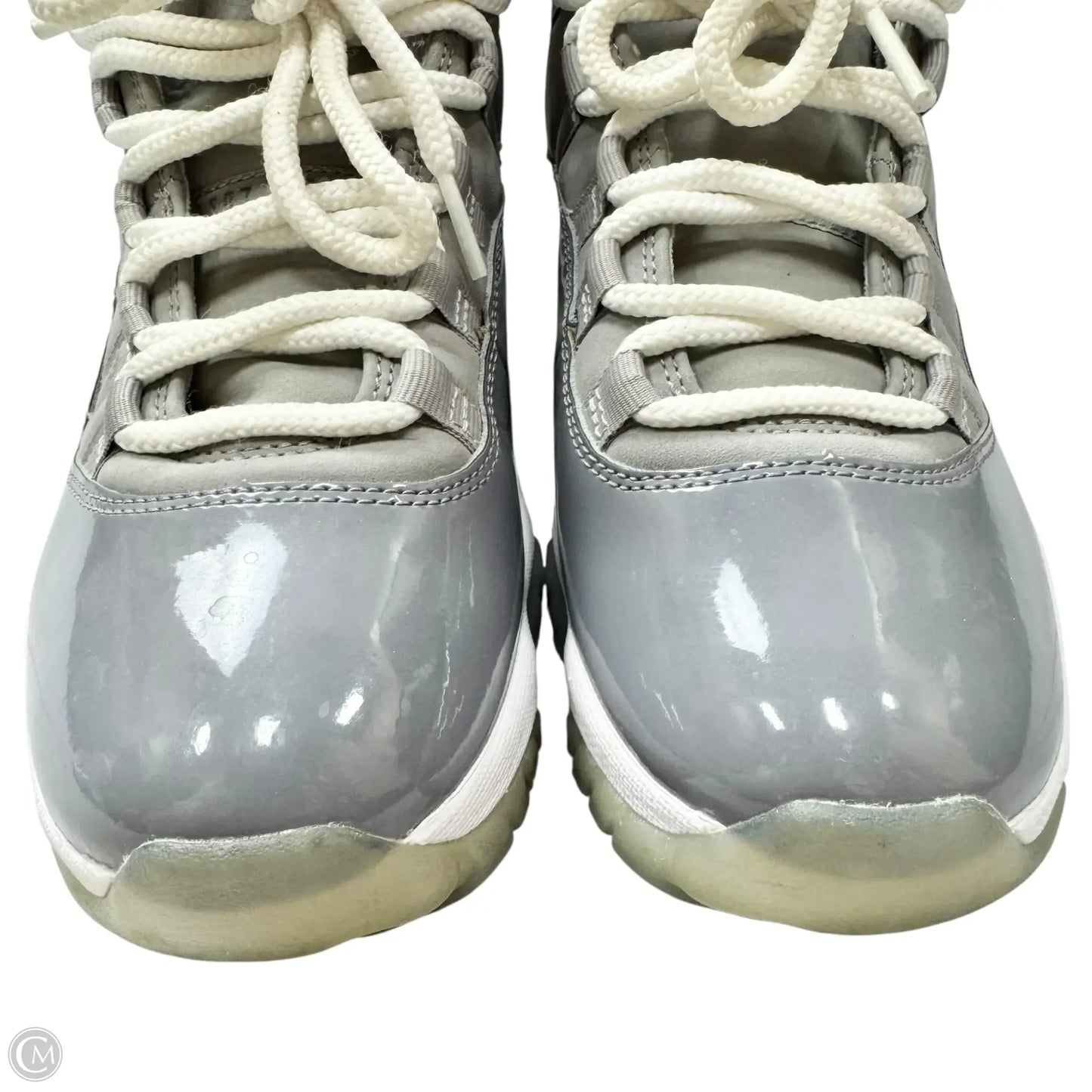 Shoes Luxury Designer By Jordan In Grey, Size: 9.5