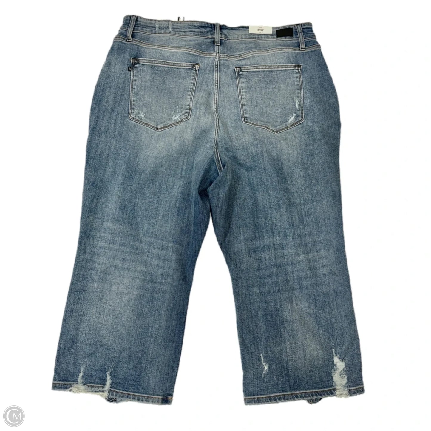 Jeans Wide Leg By Judy Blue In Blue Denim, Size: 24