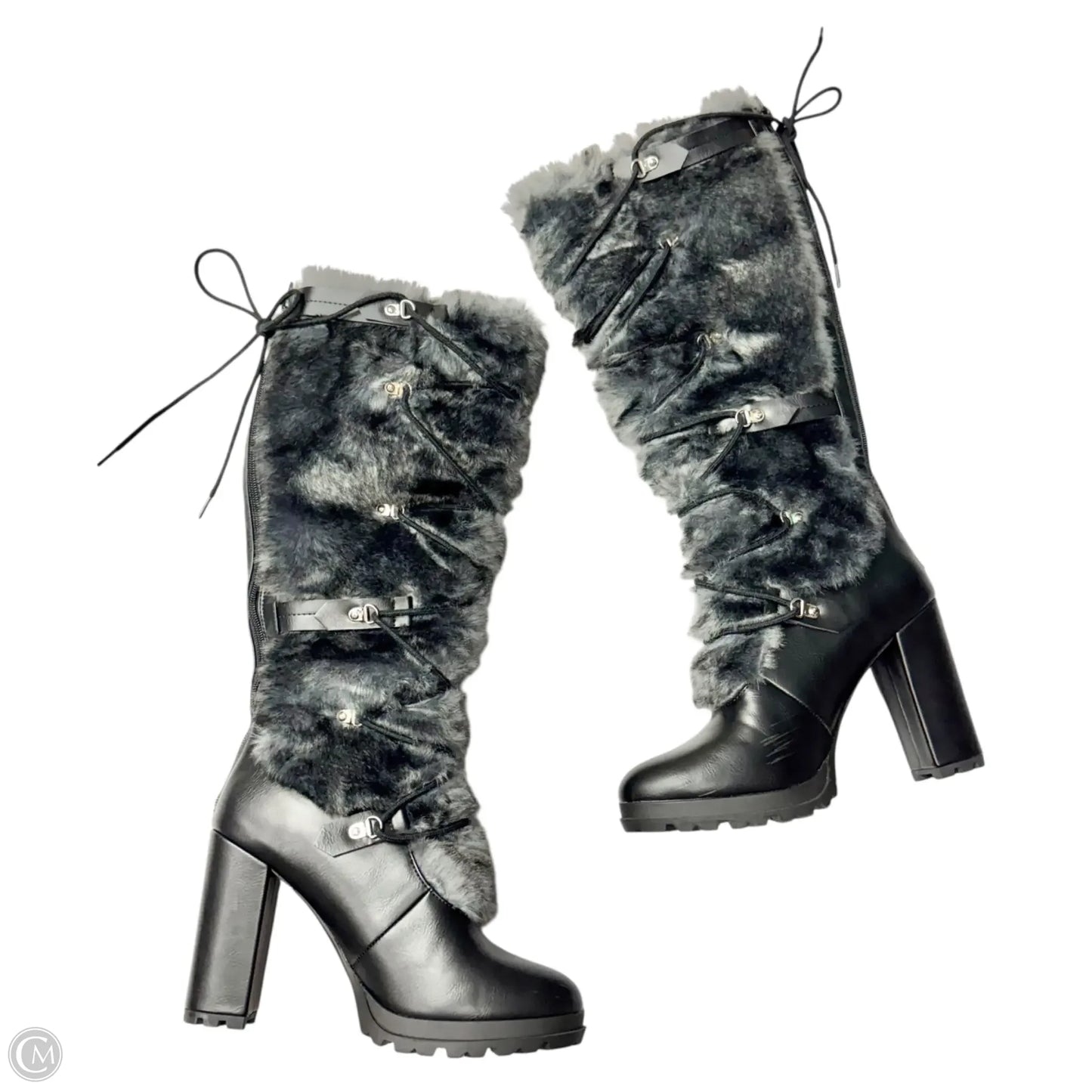 Boots Knee Heels By Shoedazzle In Black, Size: 9.5
