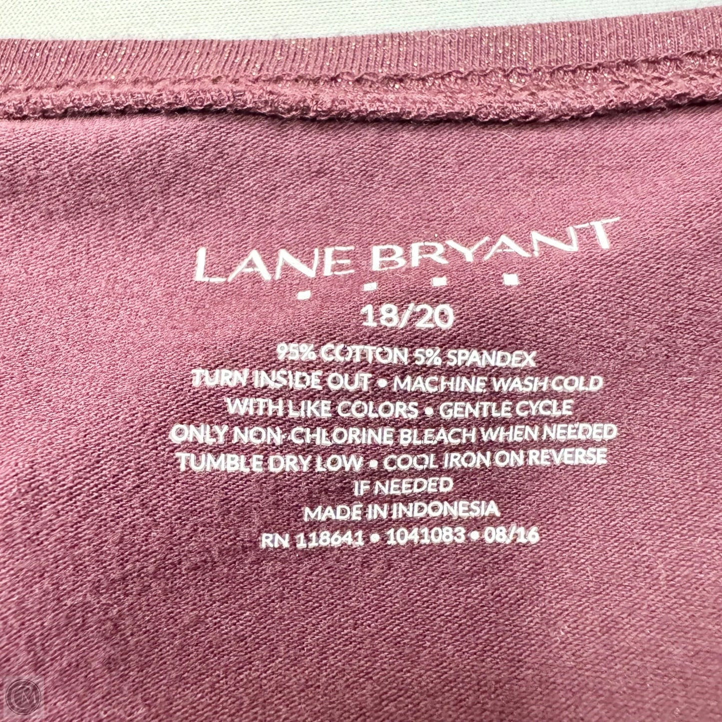 Top 3/4 Sleeve By Lane Bryant In Purple, Size: 1x