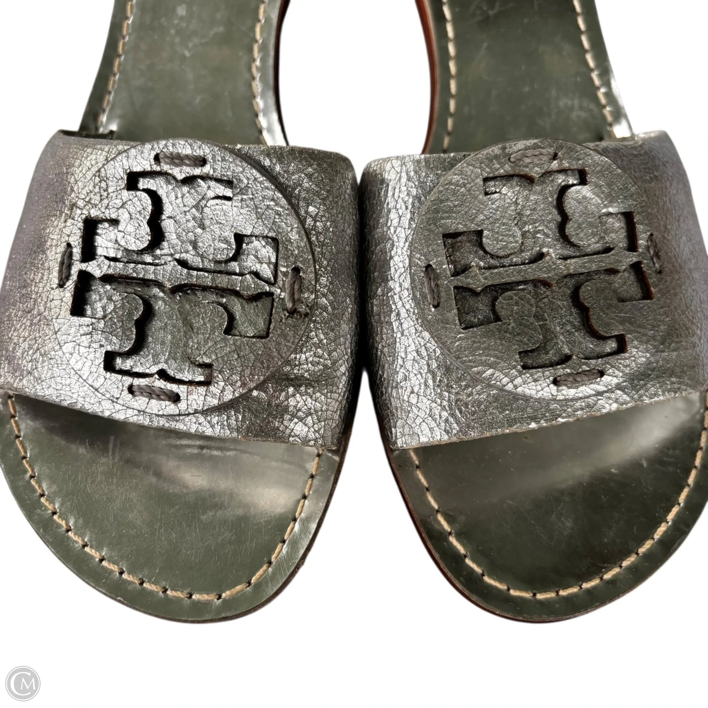 Shoes Designer By Tory Burch In Silver, Size: 7