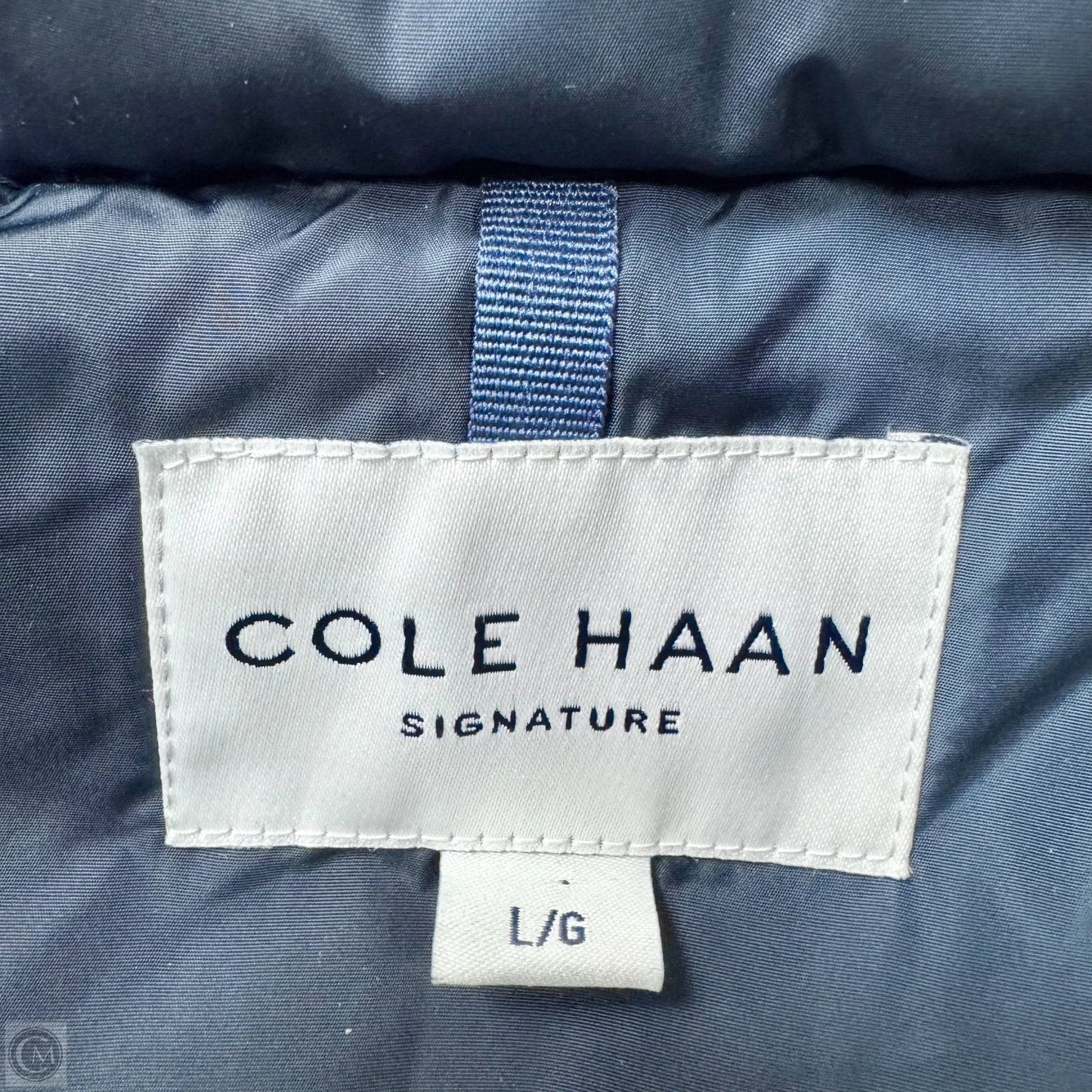Coat Puffer & Quilted By Cole-haan In Navy, Size: L