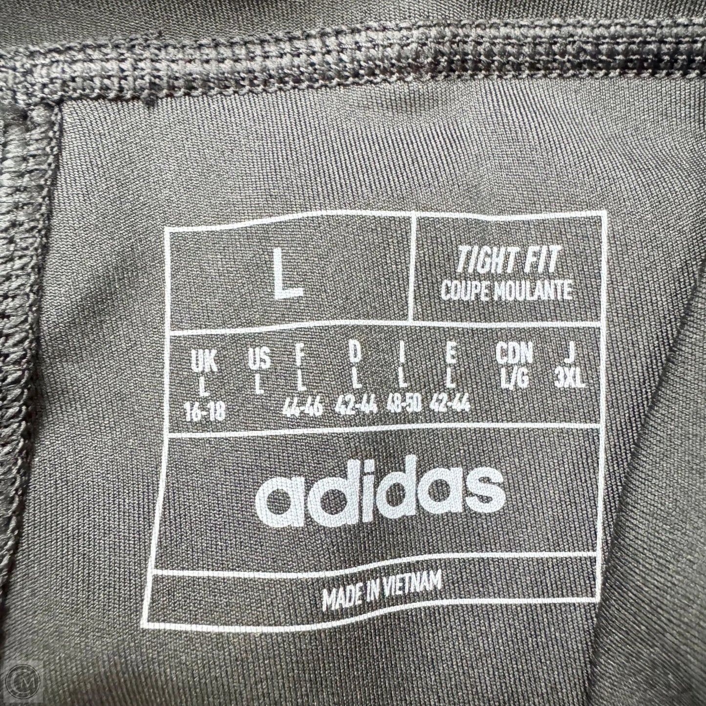 Athletic Leggings By Adidas In Black & White, Size: L