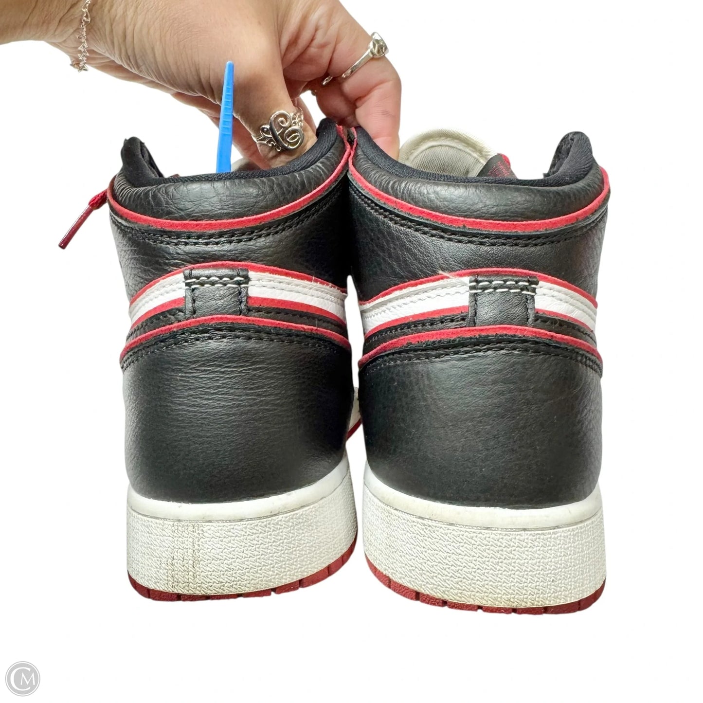 Shoes Luxury Designer By Jordan In Black & Red, Size: 8.5