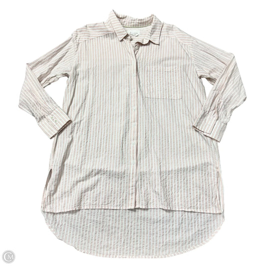 Dress Casual Short By Anthropologie In Pink & White, Size: L