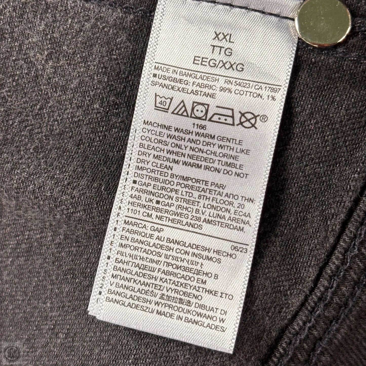 Jacket Denim By Gap In Black, Size: Xxl