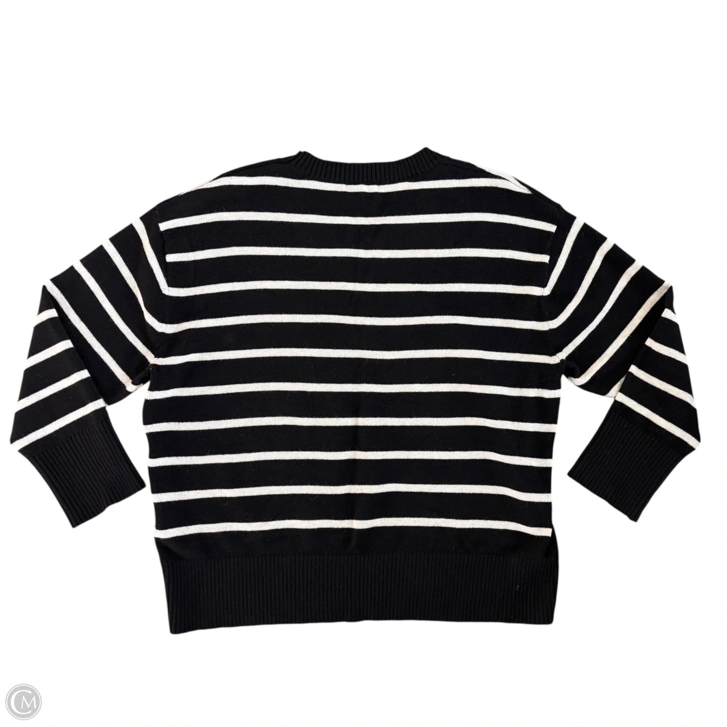 Sweater By Cable And Gauge In Black & Cream, Size: 1x