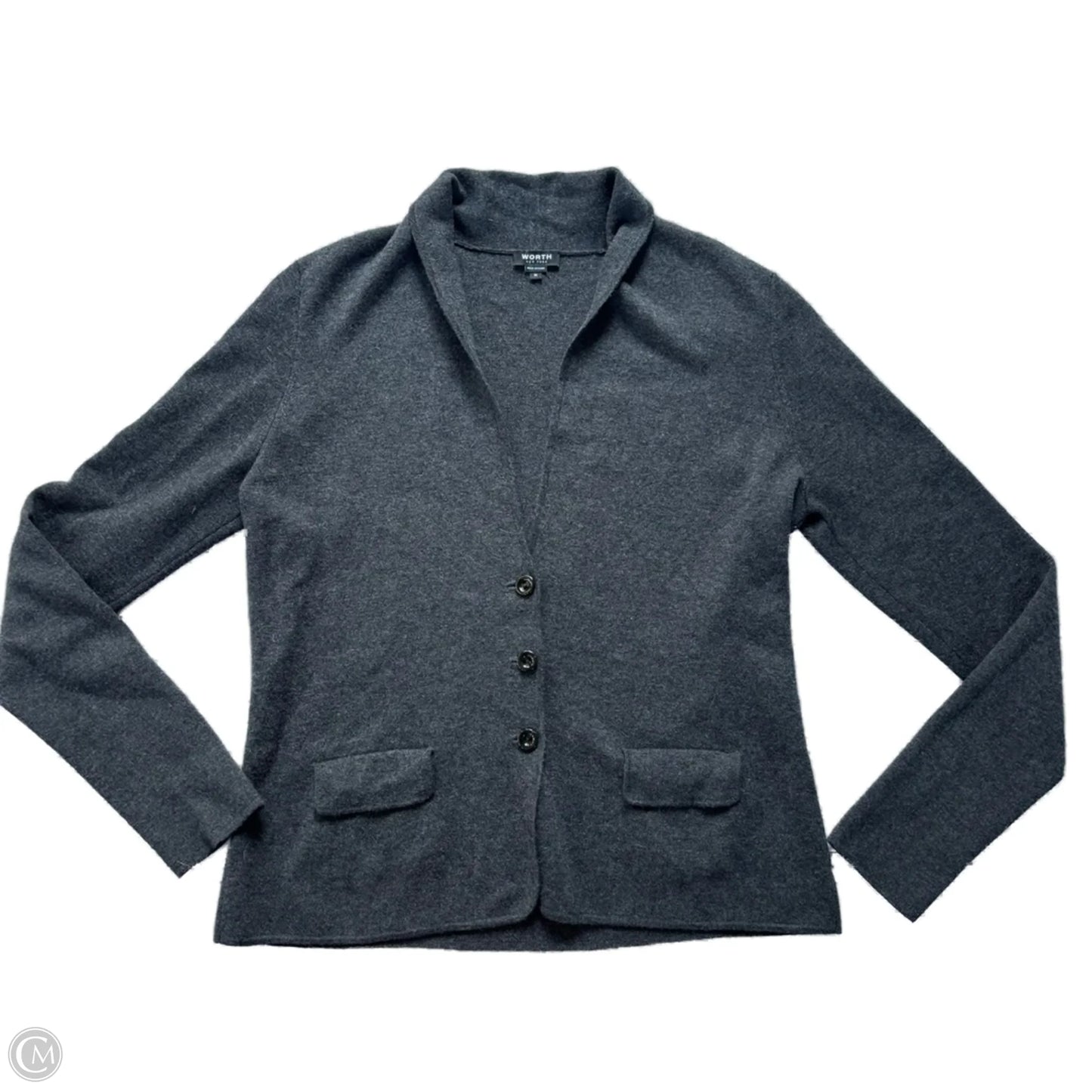 Sweater Cardigan By Worth Ny In Grey, Size: M