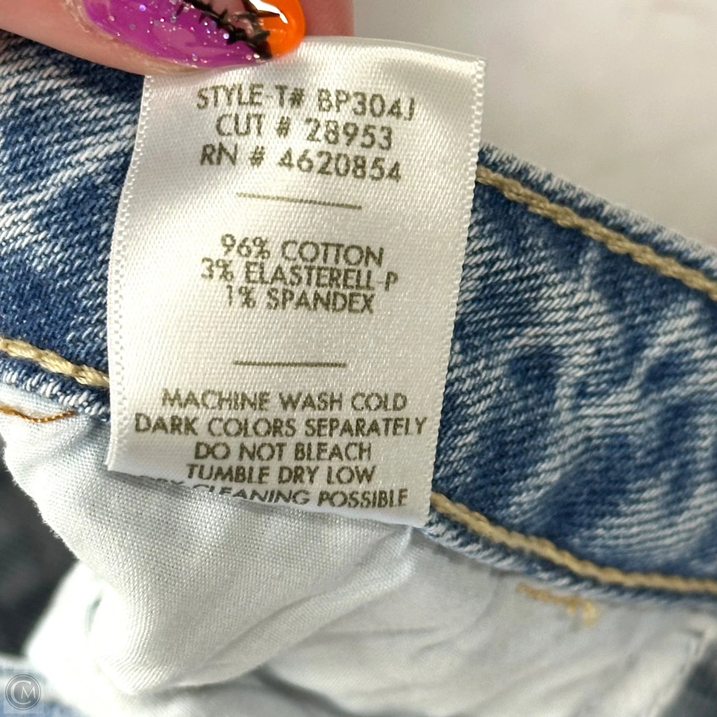 Jeans Straight By Just Black In Blue Denim, Size: 10