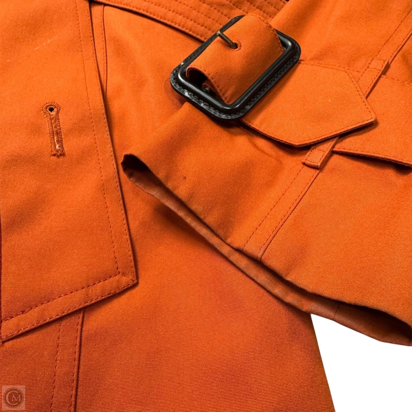 Coat Luxury Designer By Burberry In Orange, Size: L