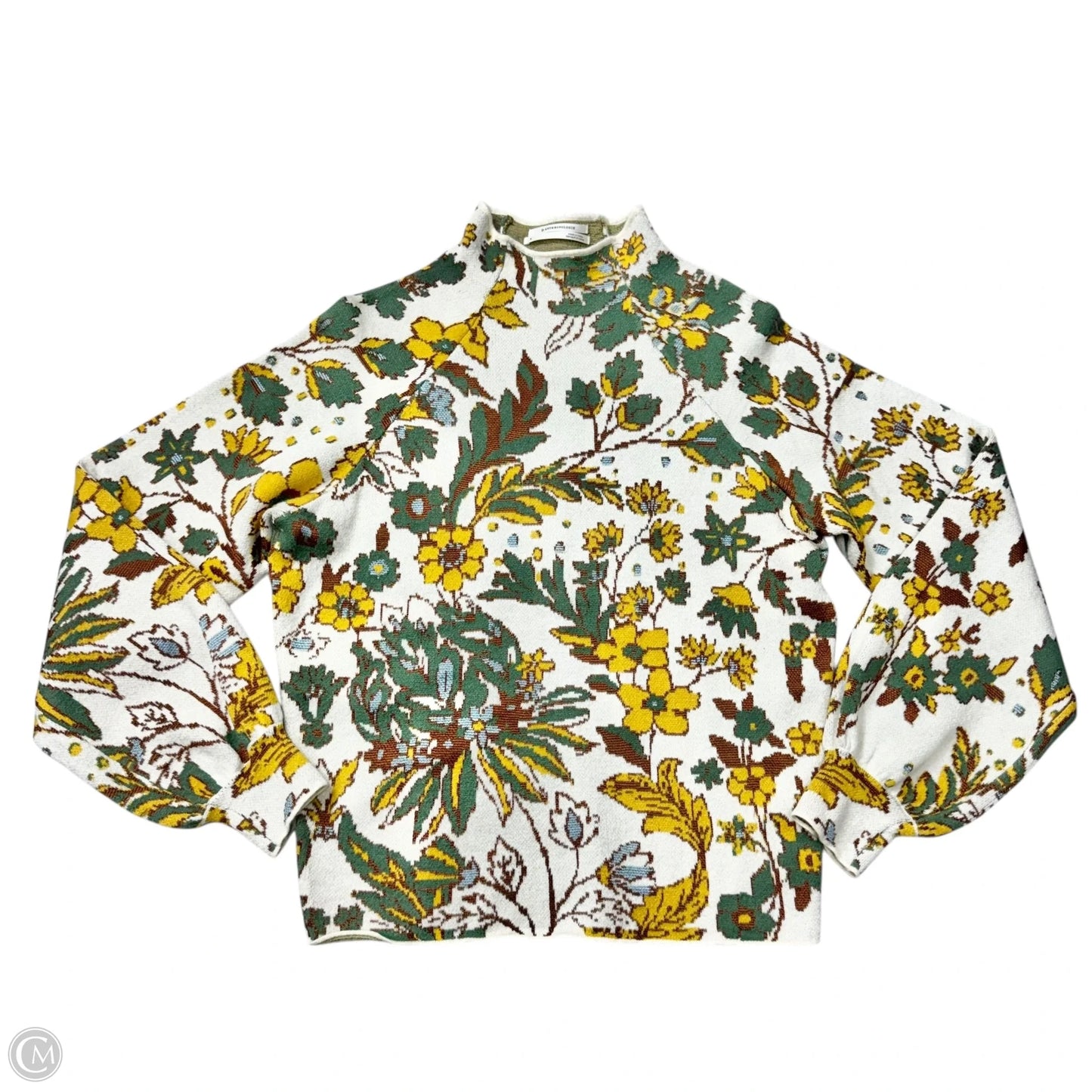 Sweater By Anthropologie In Green & Yellow, Size: S