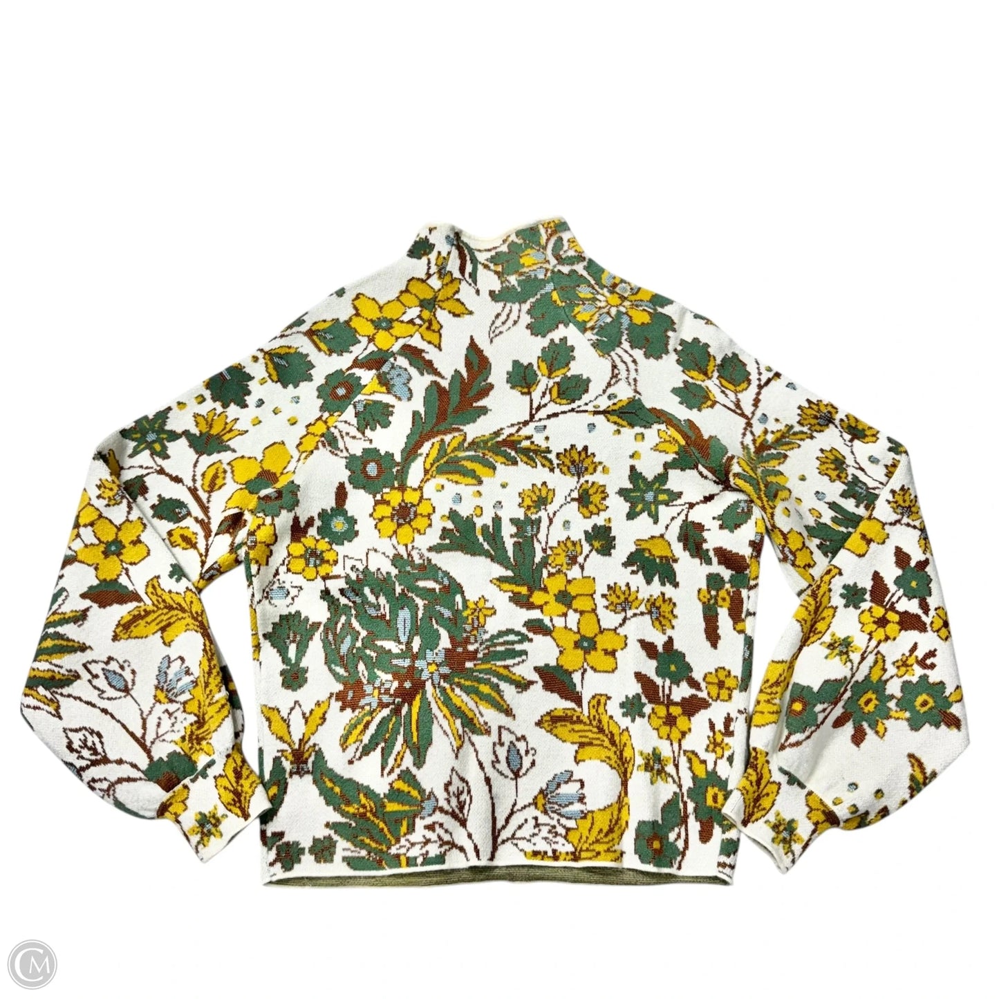 Sweater By Anthropologie In Green & Yellow, Size: S