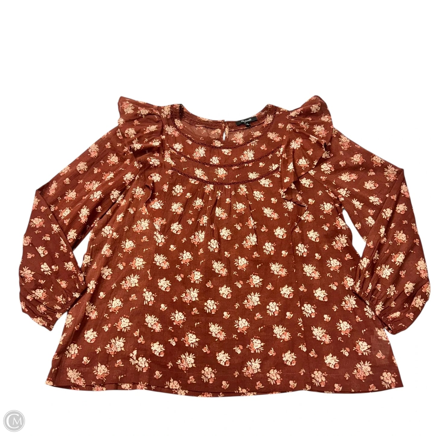 Top Long Sleeve By Madewell In Brown, Size: L