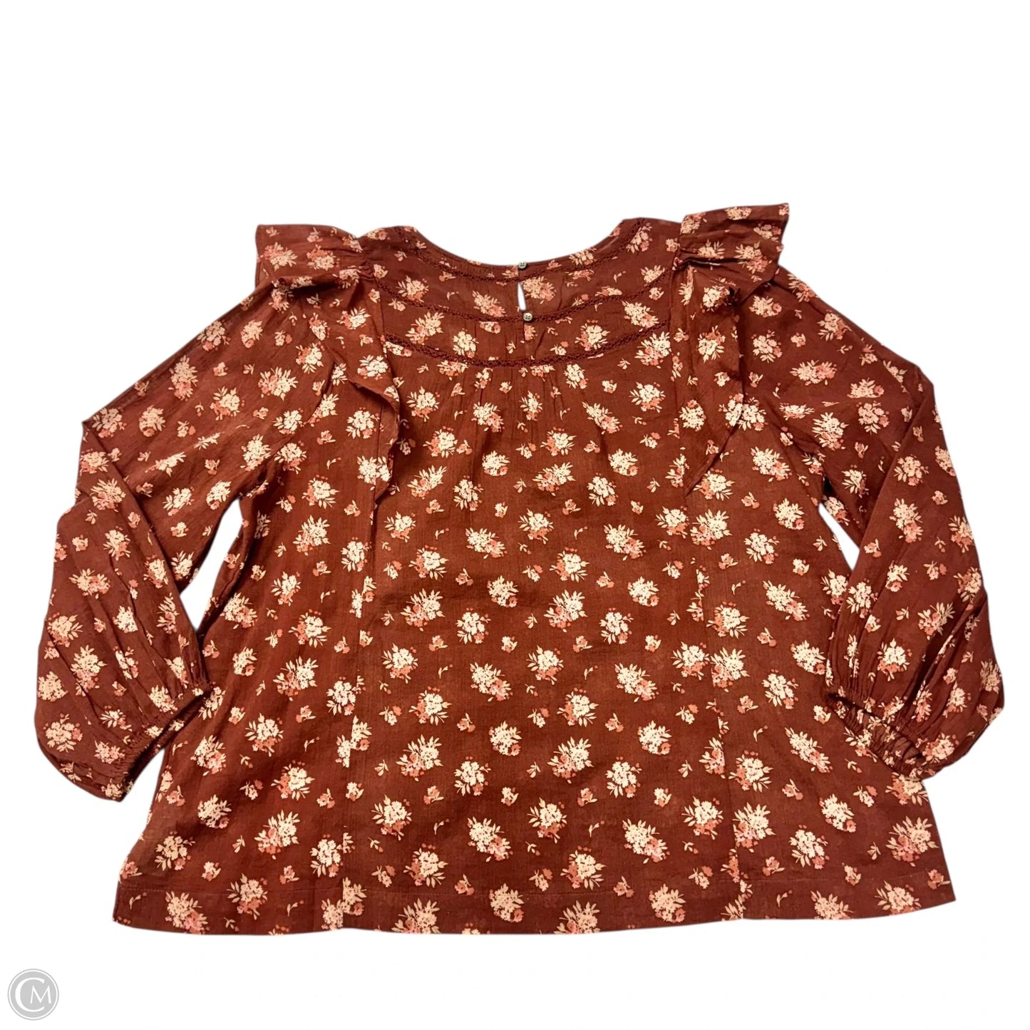 Top Long Sleeve By Madewell In Brown, Size: L
